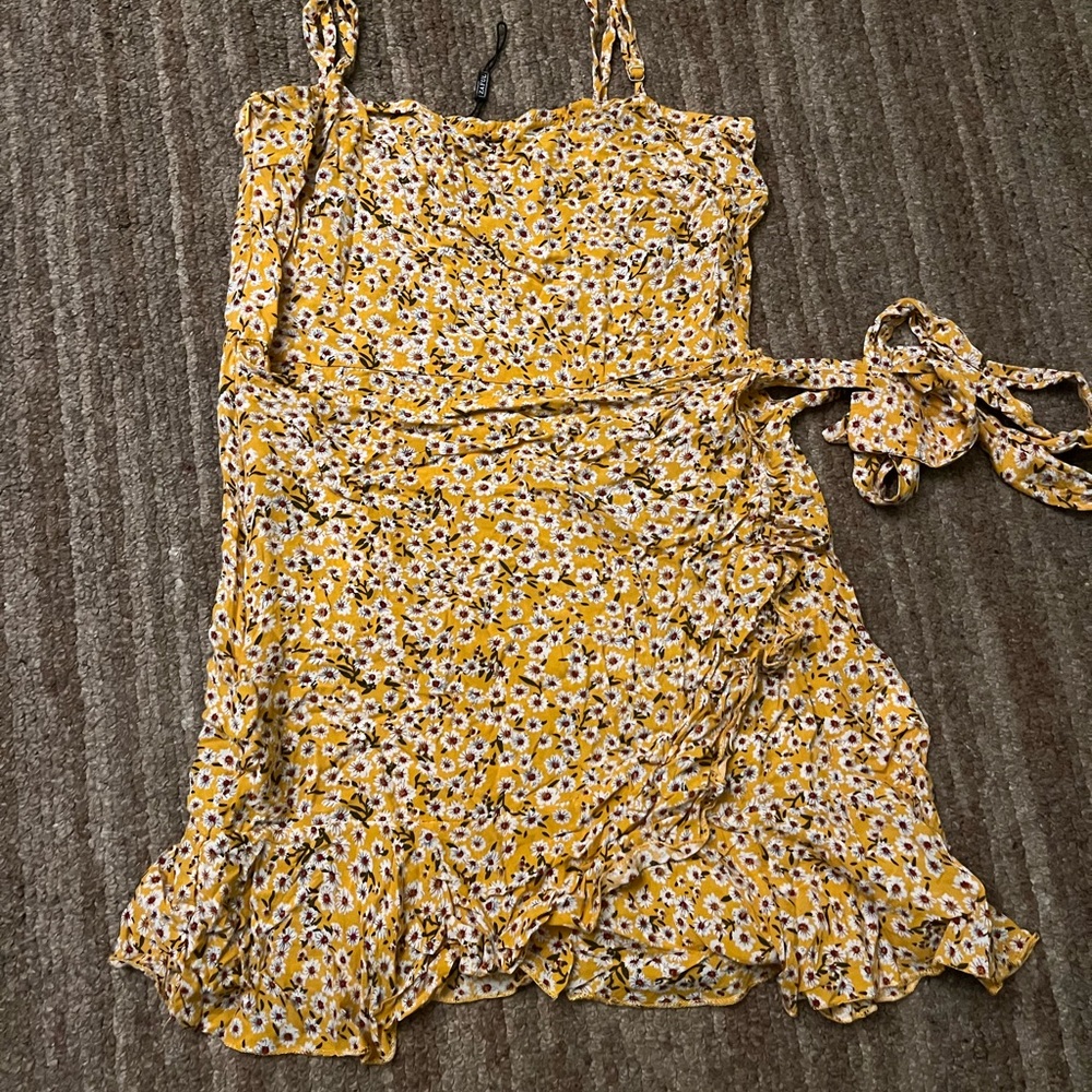 Floral Yellow Kids Dress